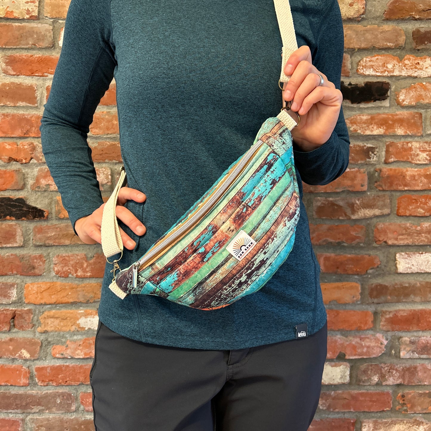 Sun Sewn Painted Boards Sling Bag