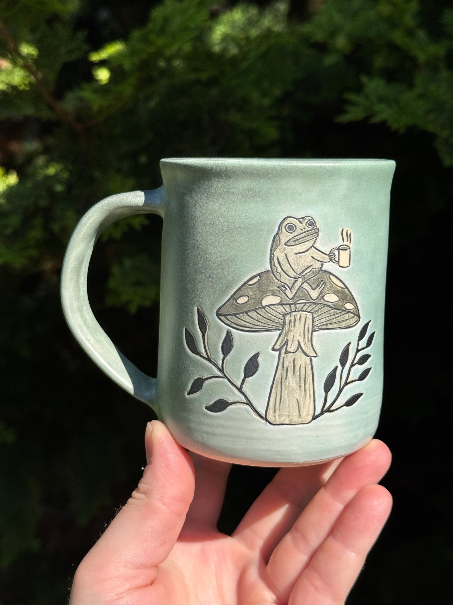 Froggy with Coffee 14oz Mug