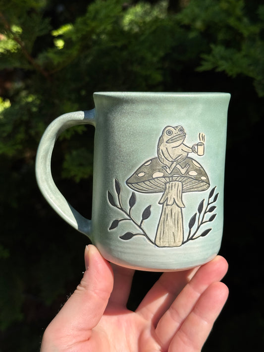 Froggy with Coffee 14oz Mug