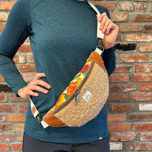 Sun Sewn Sunflower and Teddy Sling Bag