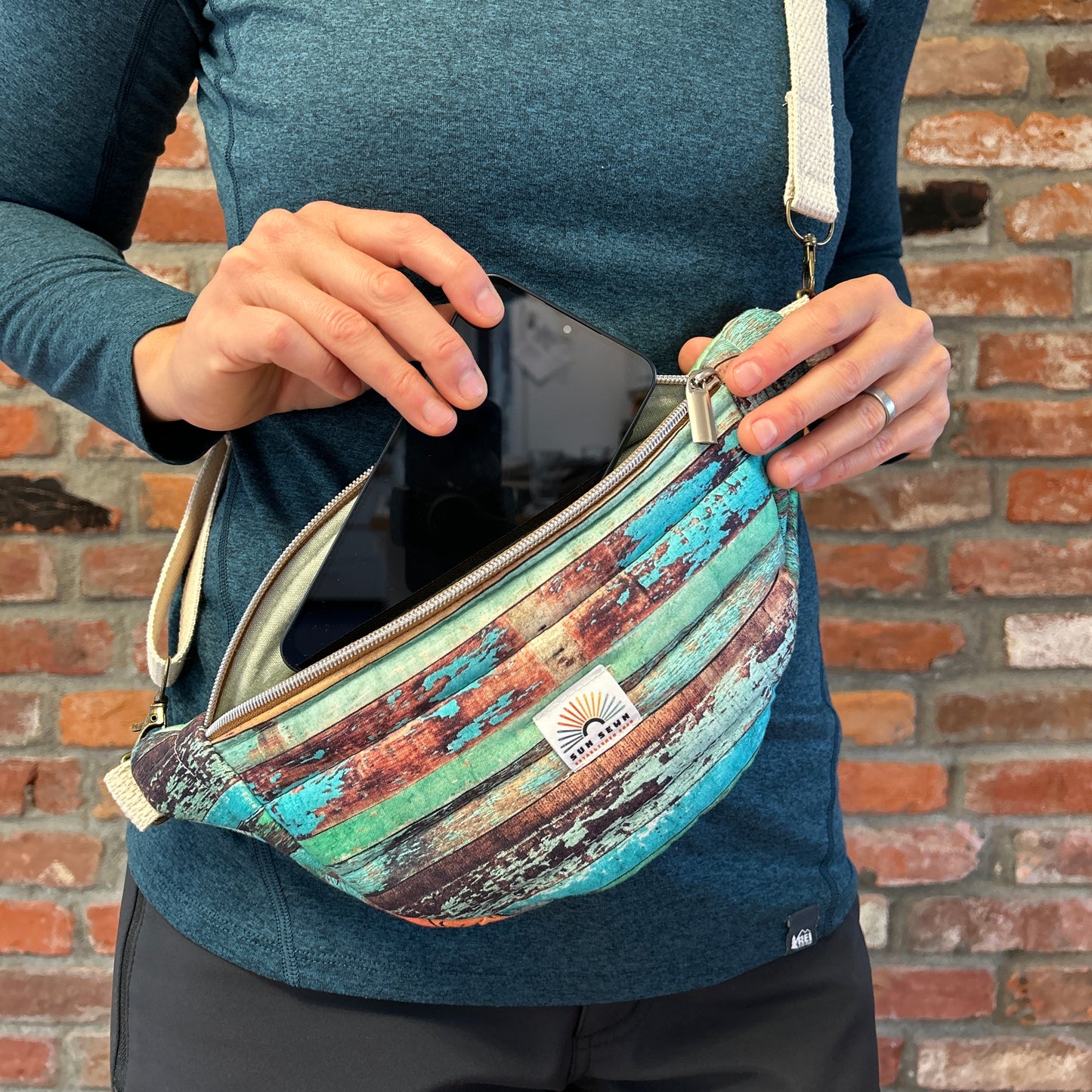 Sun Sewn Painted Boards Sling Bag