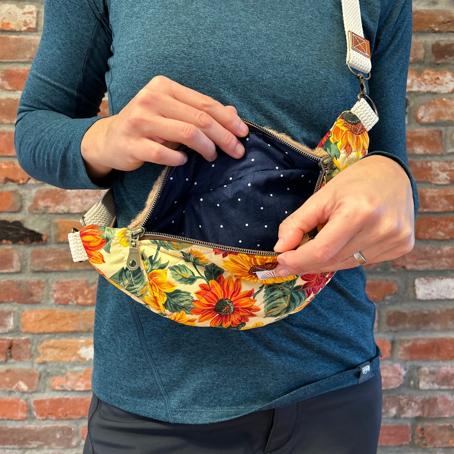 Sun Sewn Sunflower Sling Bag