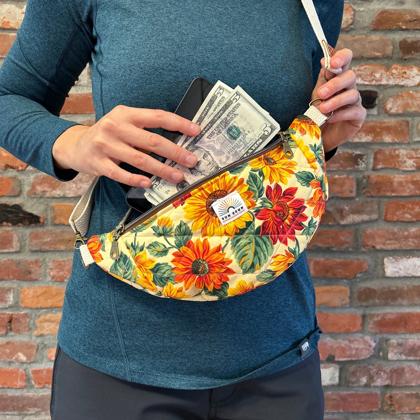 Sun Sewn Sunflower Sling Bag