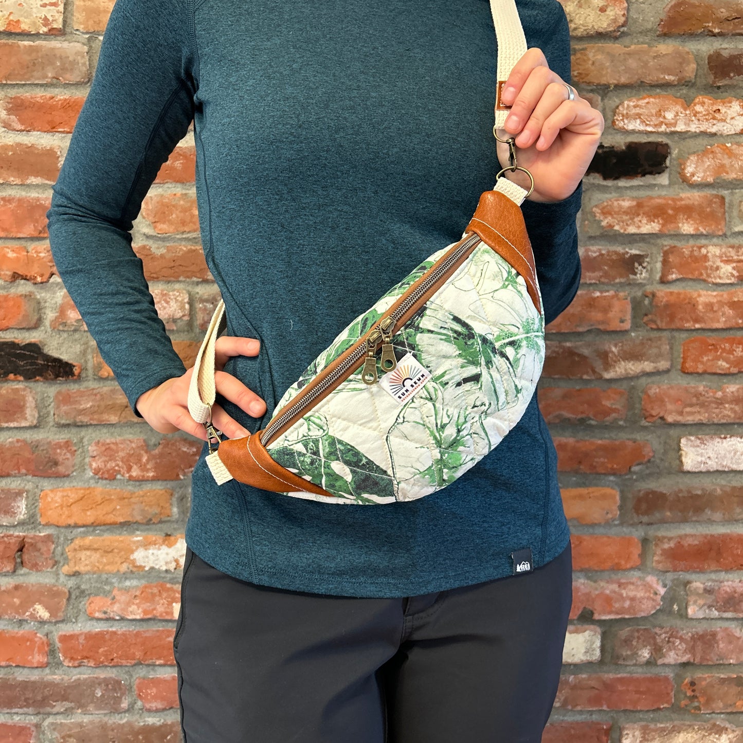 Sun Sewn Tropical Plant Sling Bag