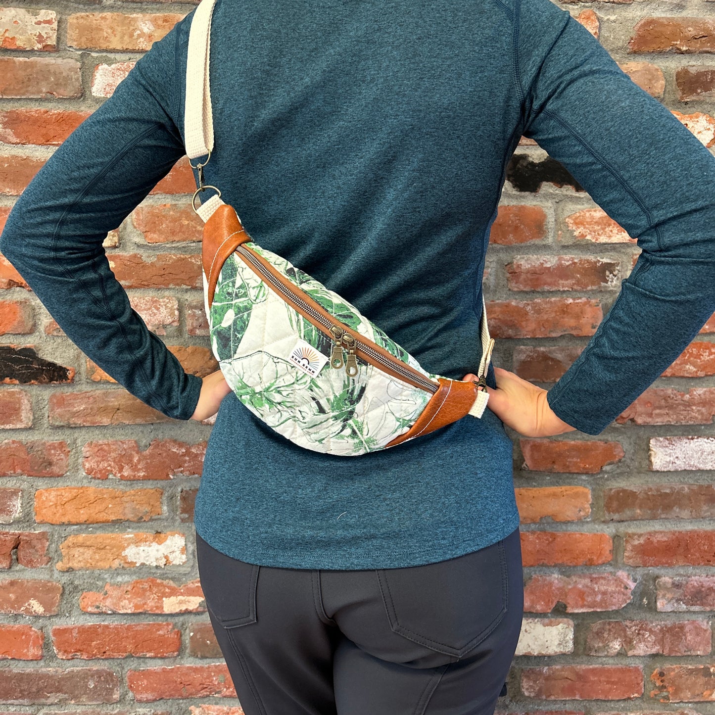Sun Sewn Tropical Plant Sling Bag
