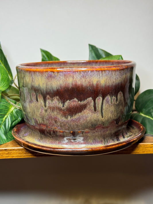 Vintage Glazed Planter Pot