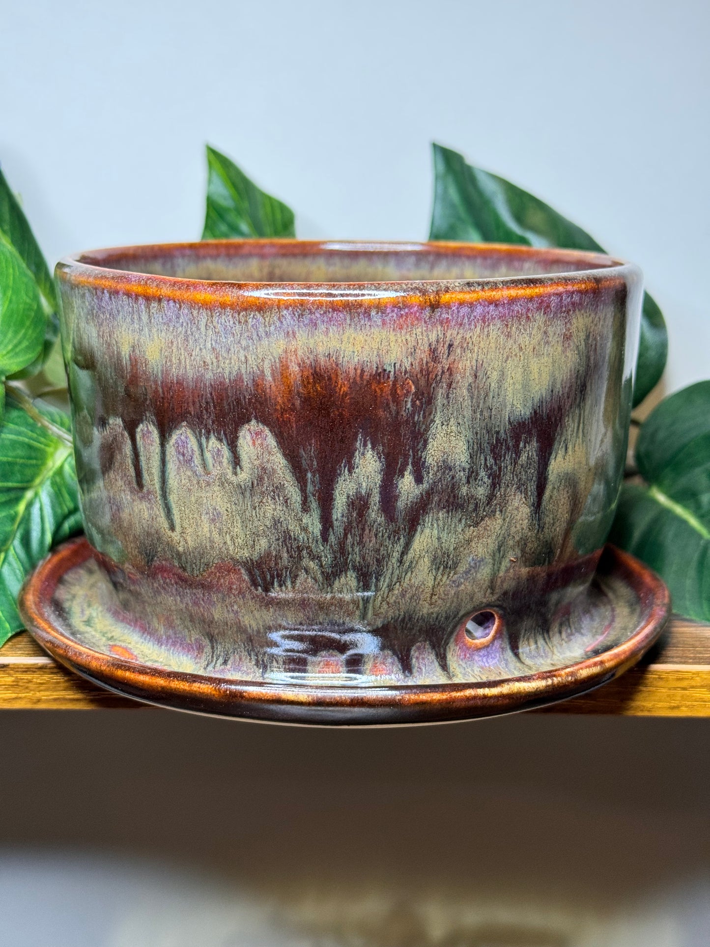 Vintage Glazed Planter Pot